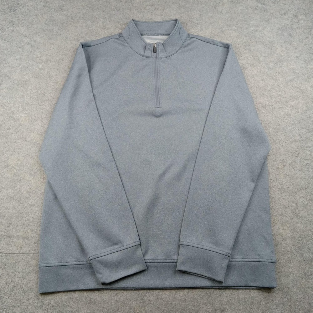 Hickey Freeman Pullover‎ Mens Large Gray 1/4 Zip Long Sleeve Stretch Casual Top
